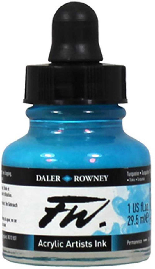 Daler Rowney FW Acrylic Artist Ink 29.5ml Fluorescent Blue 100