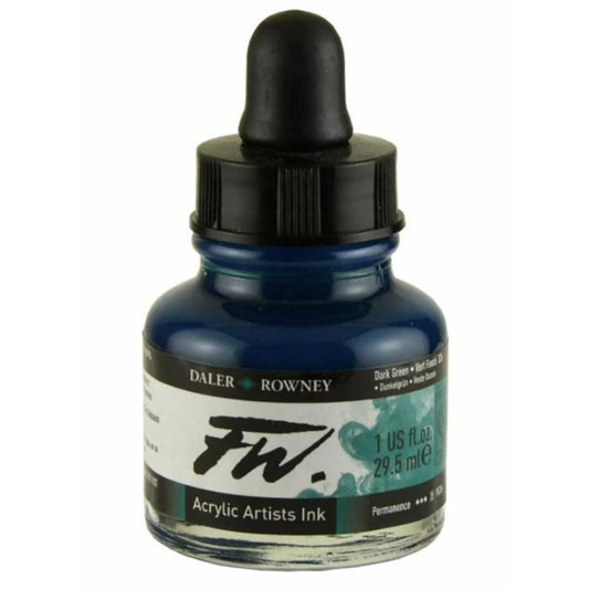 Daler Rowney FW Acrylic Artist Ink 29.5ml Dark Green 326