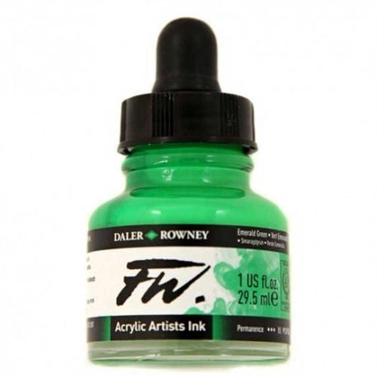 Daler Rowney FW Acrylic Artist Ink 29.5ml Emerald Green 335
