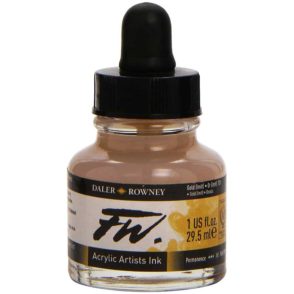 Daler Rowney FW Acrylic Artist Ink 29.5ml Gold(Imıt)701