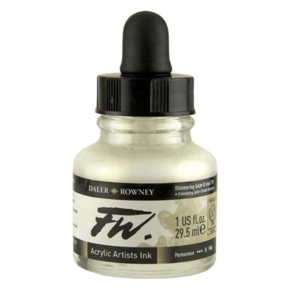 Daler Rowney FW Acrylic Artist Ink 29.5ml Shimmering Gold 709