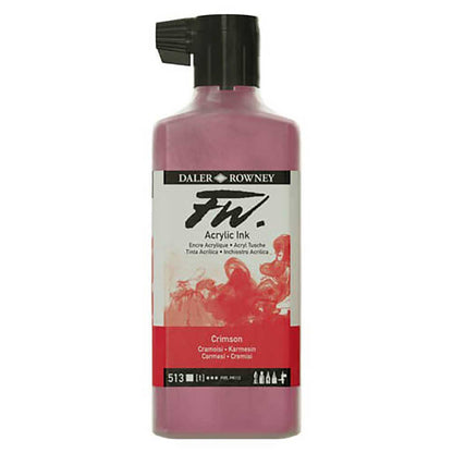 Daler Rowney FW Acrylic Artist Ink 180ml Crimson 513