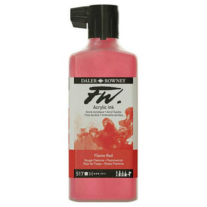 Daler Rowney FW Acrylic Artist Ink 180ml Flame Red 517