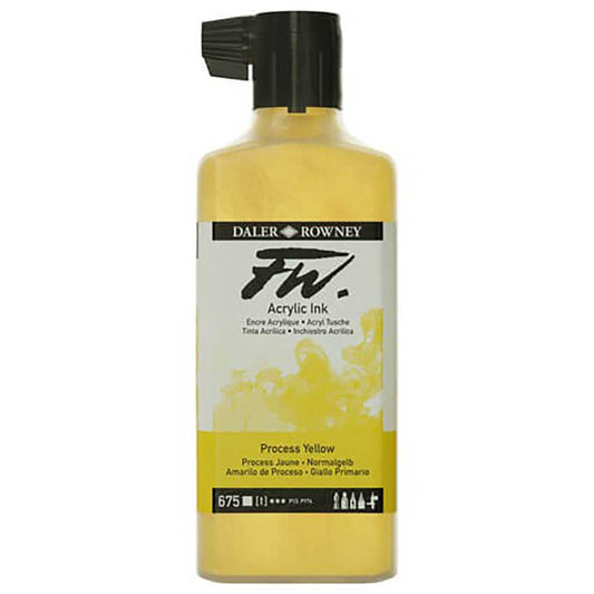 Daler Rowney FW Acrylic Artist Ink 180ml Process Yellow 675
