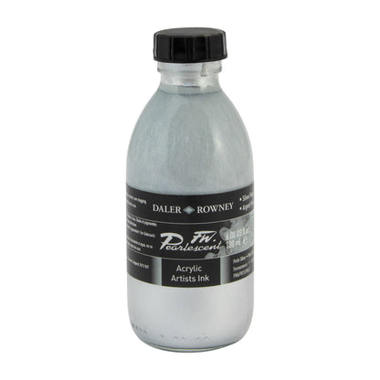 Daler Rowney FW Pearlescent Acrylic Inks 180ml Silver Pearl 119