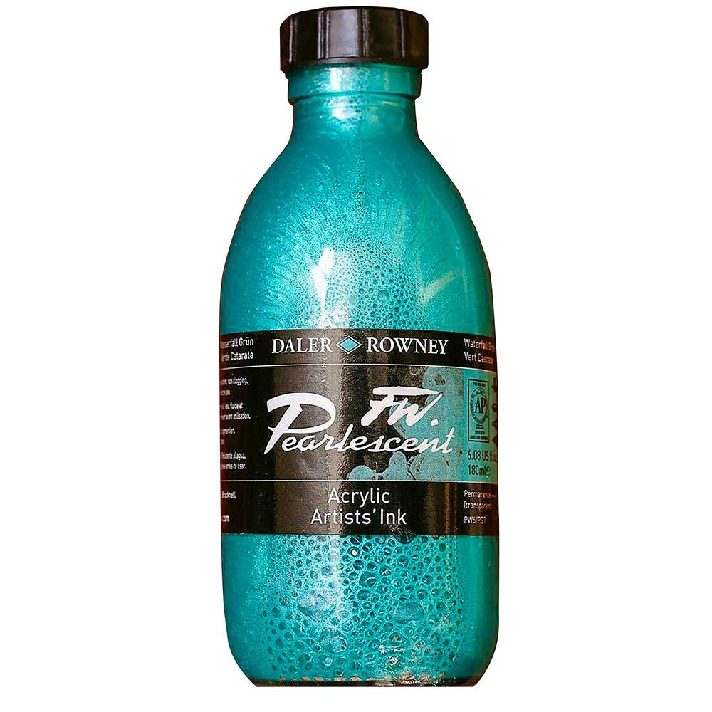 Daler Rowney FW Pearlescent Acrylic Inks 180ml Waterfall Green 124