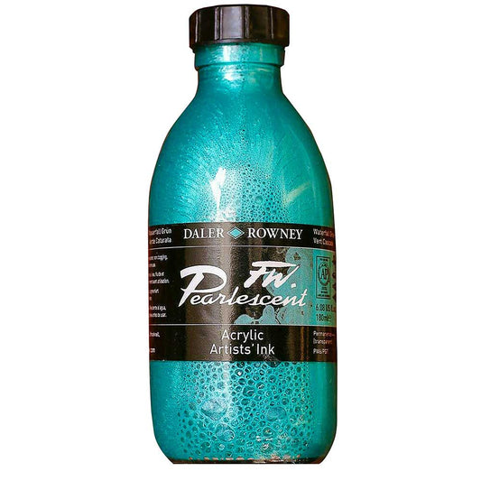 Daler Rowney FW Pearlescent Acrylic Inks 180ml Waterfall Green 124