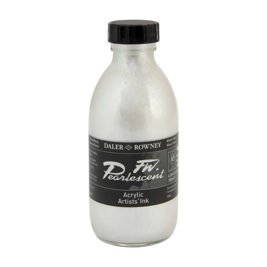 Daler Rowney FW Pearlescent Acrylic Inks 180ml White Pearl 125