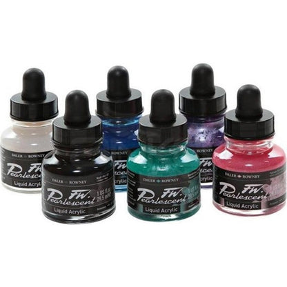 Daler Rowney FW Acrylic Artist Ink 29.5ml Pearlescent Set 6 Renk