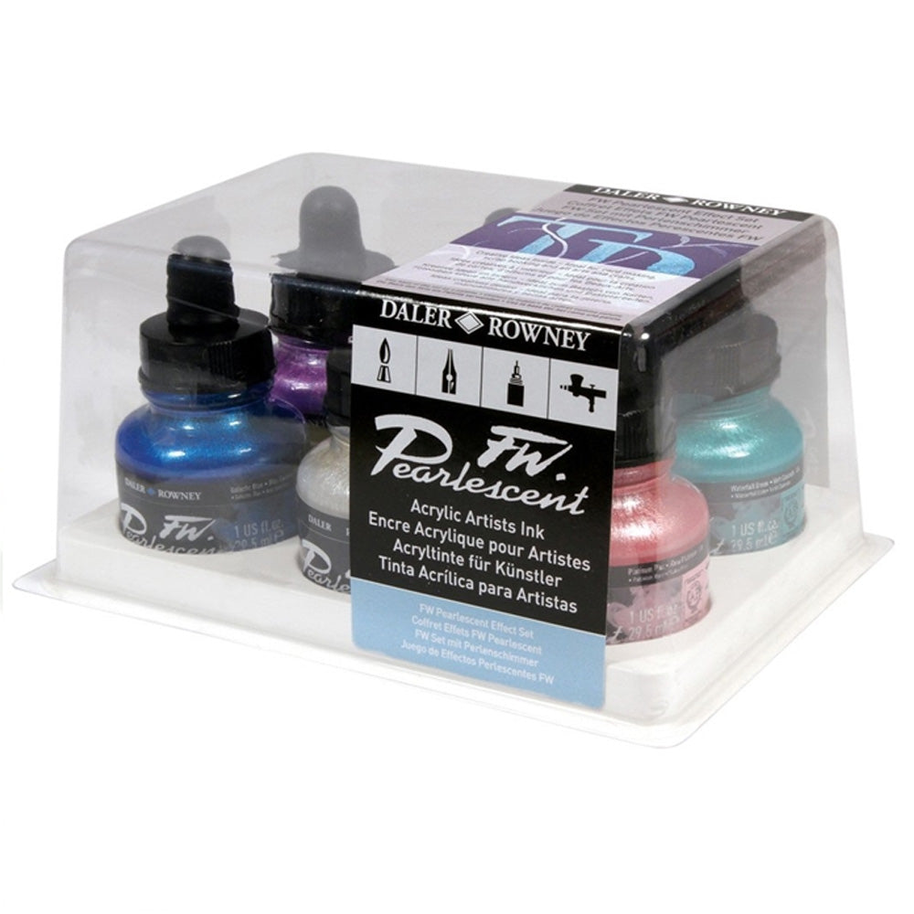Daler Rowney FW Acrylic Artist Ink 29.5ml Pearlescent Set 6 Renk