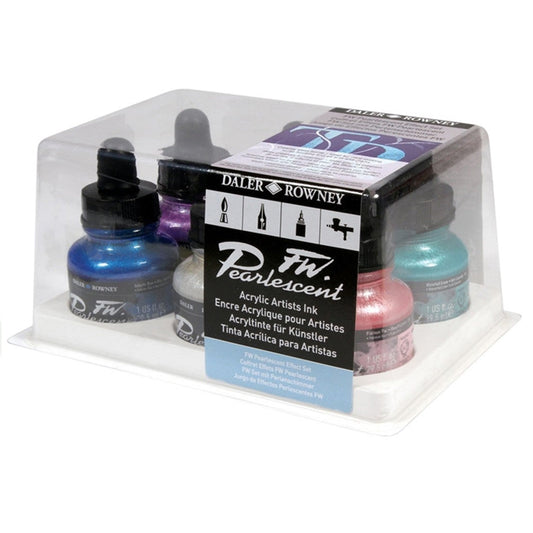 Daler Rowney FW Acrylic Artist Ink 29.5ml Pearlescent Set 6 Renk