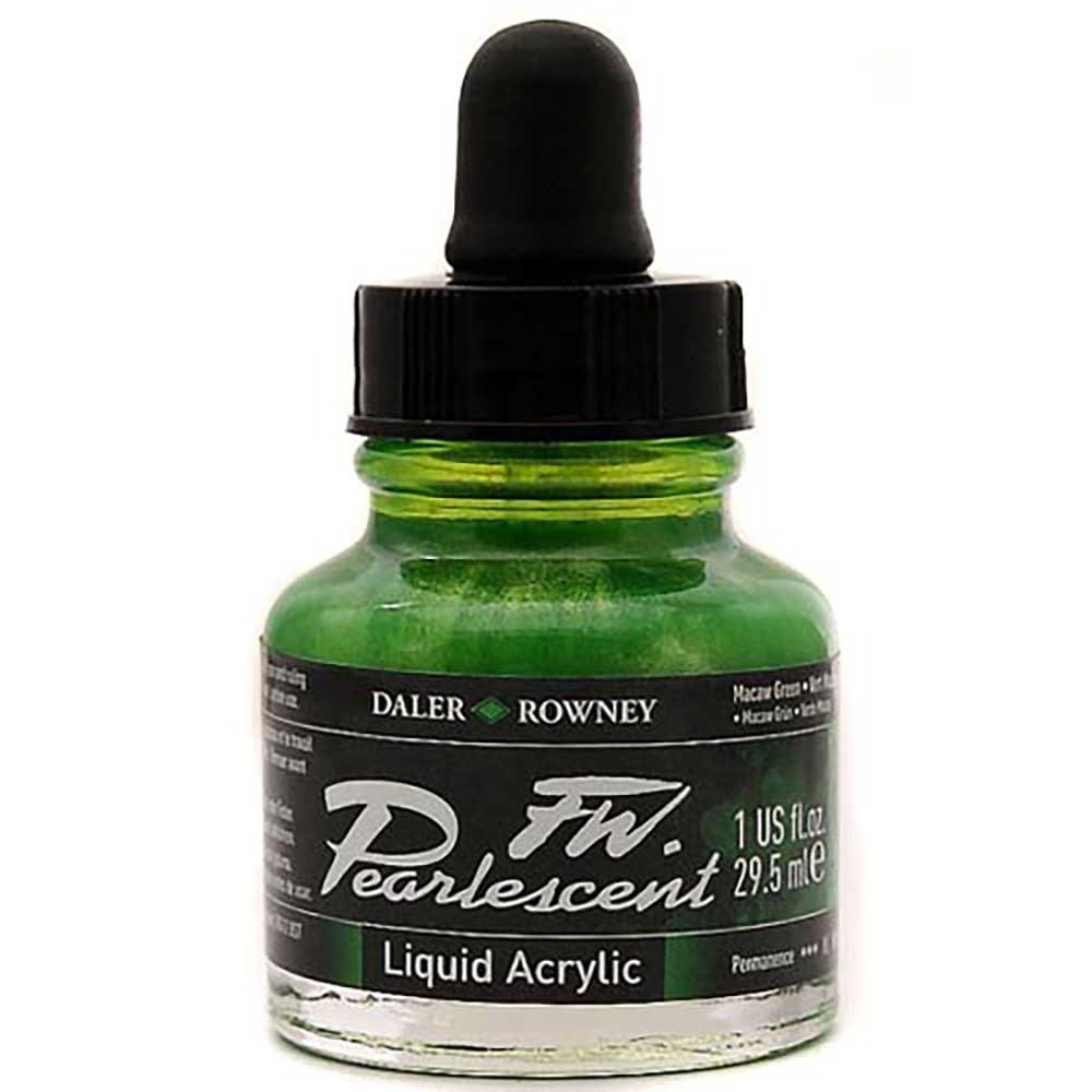 Daler Rowney FW Pearlescent Acrylic Inks 29.5ml Macaw Green 115