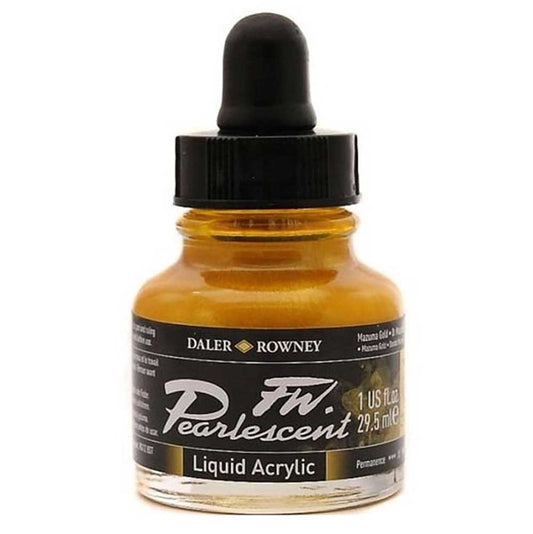 Daler Rowney FW Pearlescent Acrylic Inks 29.5ml Mazuma Gold 117