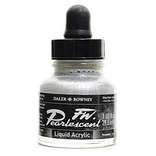 Daler Rowney FW Pearlescent Acrylic Inks 29.5ml Silver Pearl 119