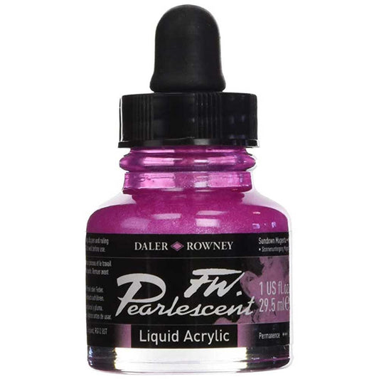 Daler Rowney FW Pearlescent Acrylic Inks 29.5ml Sundown Magenta 120