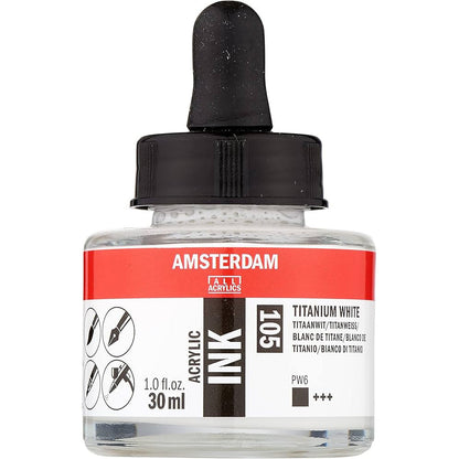 Amsterdam Acrylic Ink 30ml Titanium White 105