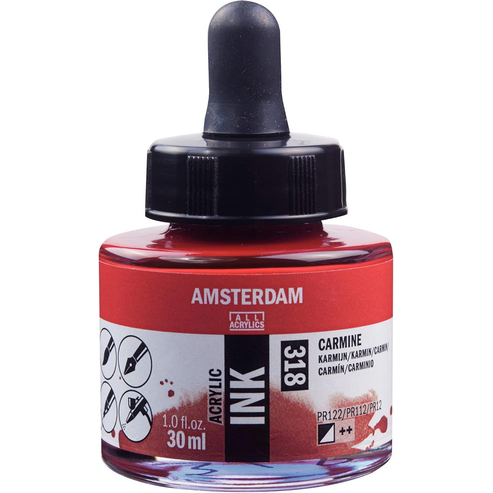Amsterdam Acrylic Ink 30ml Carmine 318