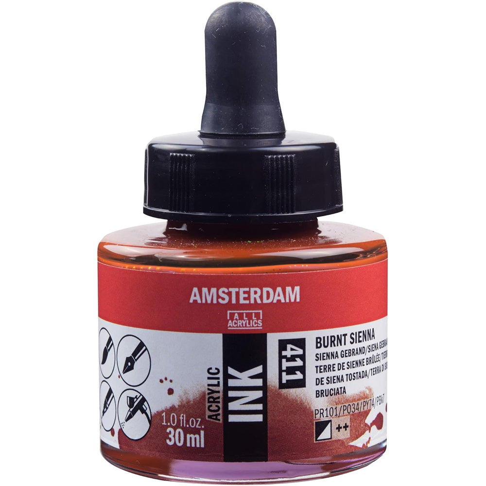 Amsterdam Acrylic Ink 30ml Burnt Sienna 411