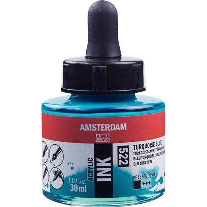 Amsterdam Acrylic Ink 30ml Turquoise Blue 522