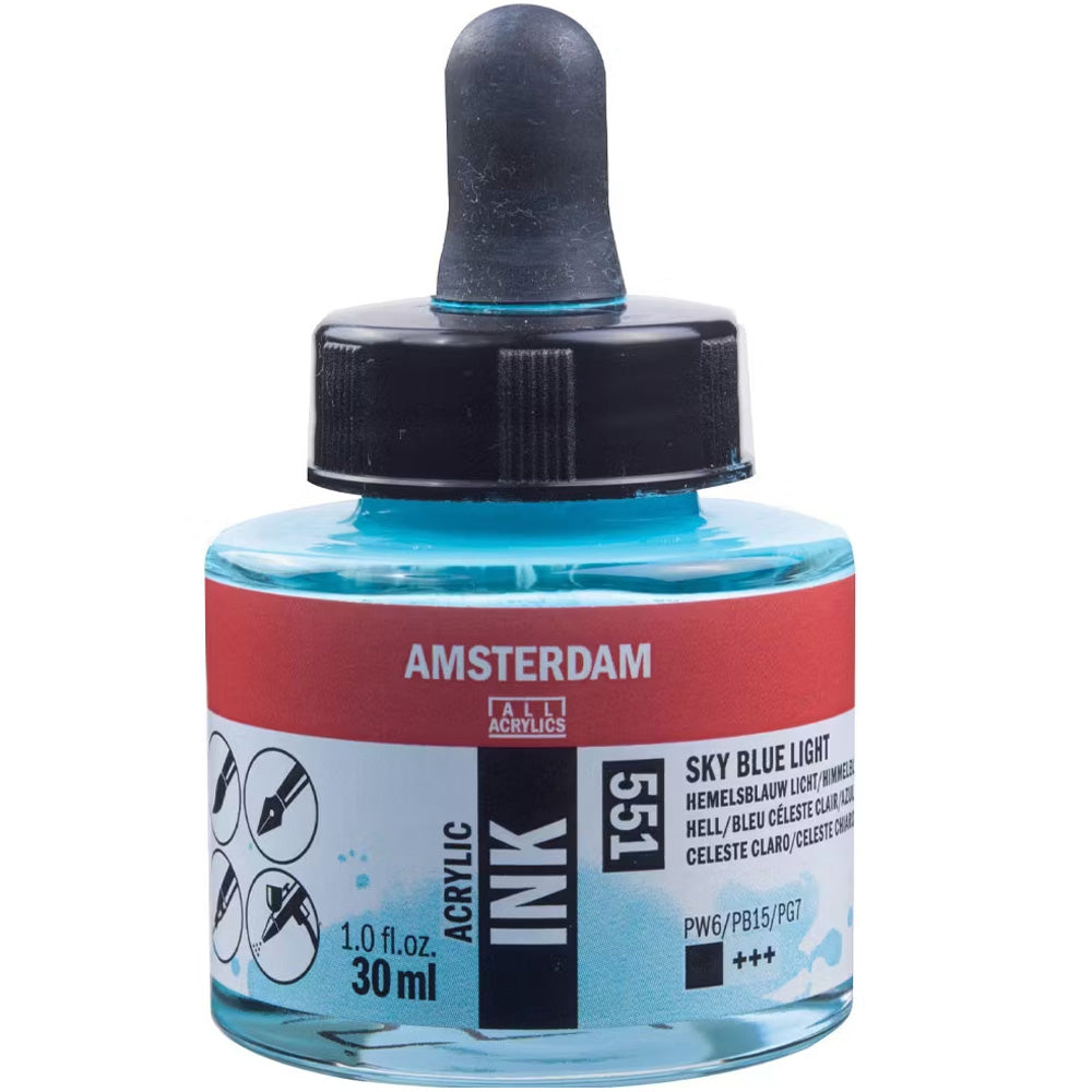 Amsterdam Acrylic Ink 30ml Sky Blue Light 551