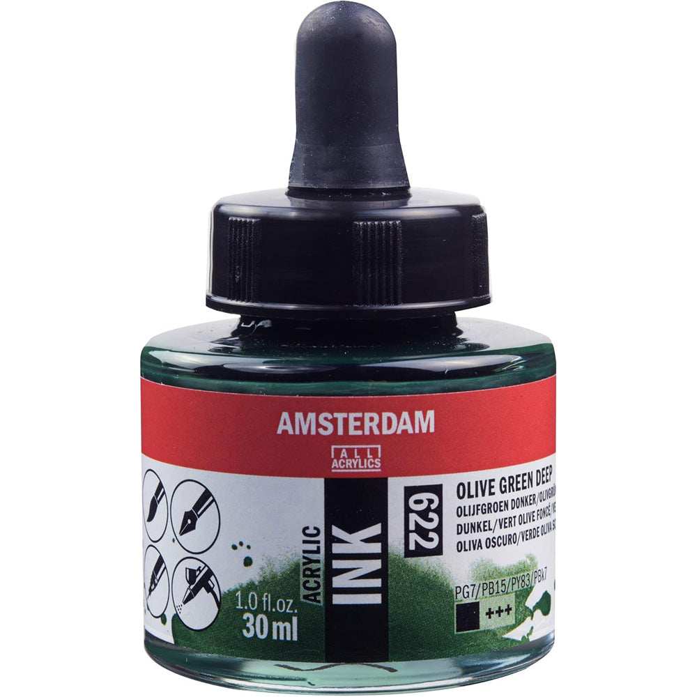 Amsterdam Acrylic Ink 30ml Olive Green Deep 622