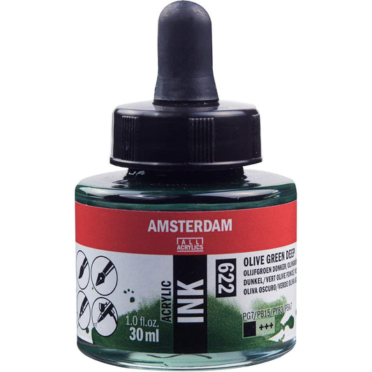 Amsterdam Acrylic Ink 30ml Olive Green Deep 622