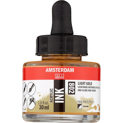 Amsterdam Acrylic Ink 30ml Light Gold 802