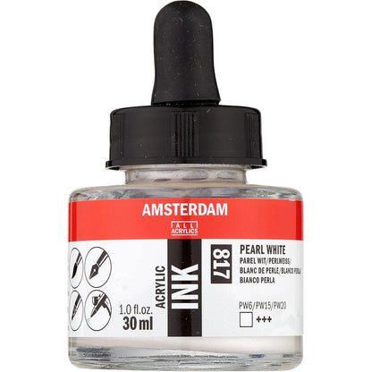 Amsterdam Acrylic Ink 30ml Pearl White 817