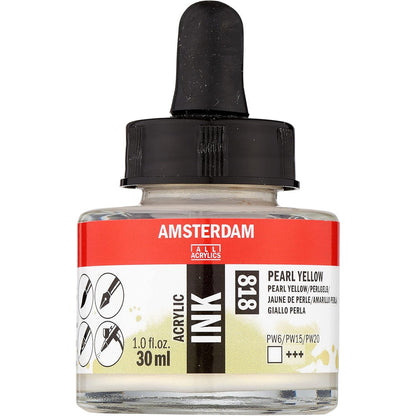 Amsterdam Acrylic Ink 30ml Pearl Yellow 818