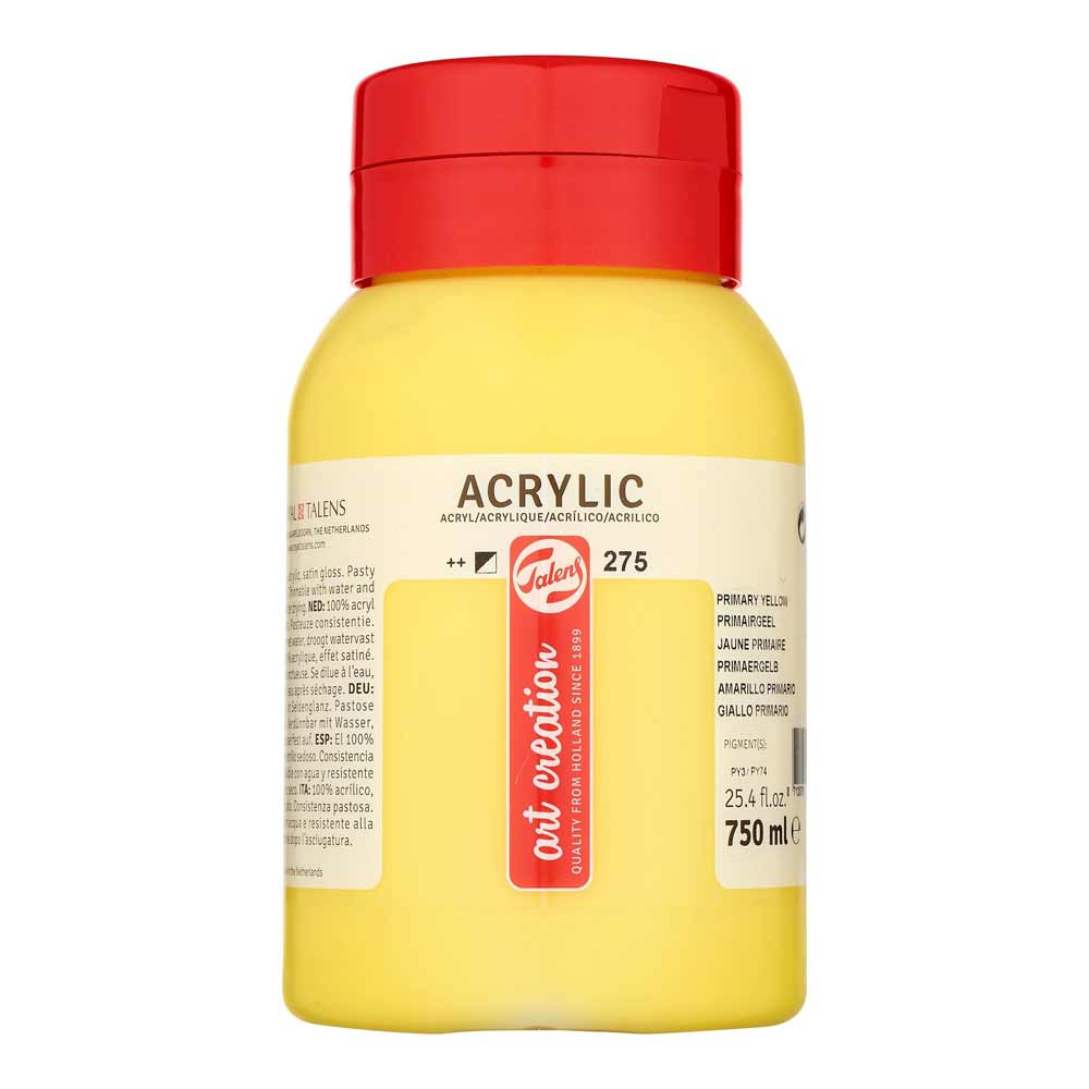 Art Creation Acrylic 750ml Primary Yellow 275 ön cephe etiketi