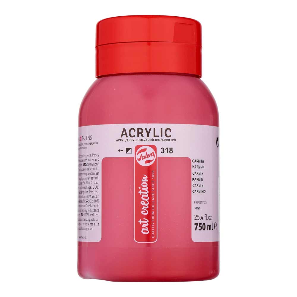 Art Creation Acrylic 750ml Carmine 318 ön cephe etiketi