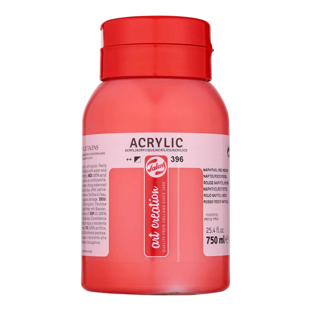 Art Creation Acrylic 750ml Naphtol Red Medium 396 ön cephe etiketi