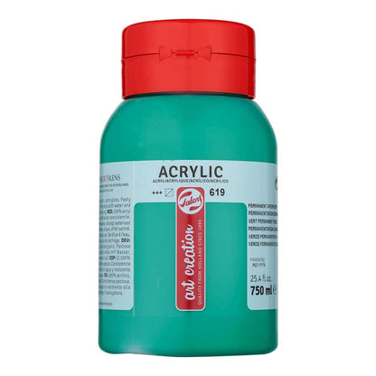 Art Creation Acrylic 750ml Permanent Green Deep 619 ön cephe etiketi