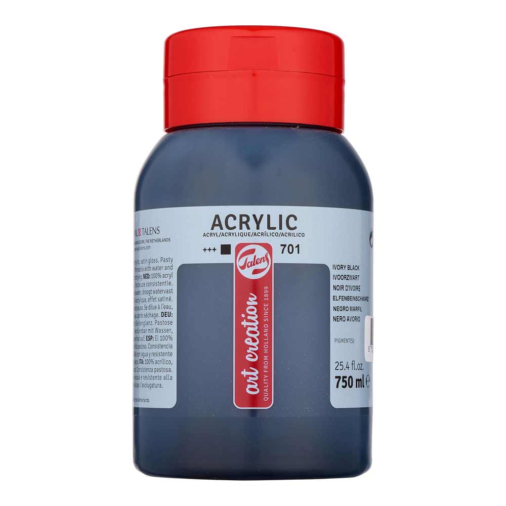 Art Creation Acrylic 750ml Ivory Black 701 ön cephe etiketi