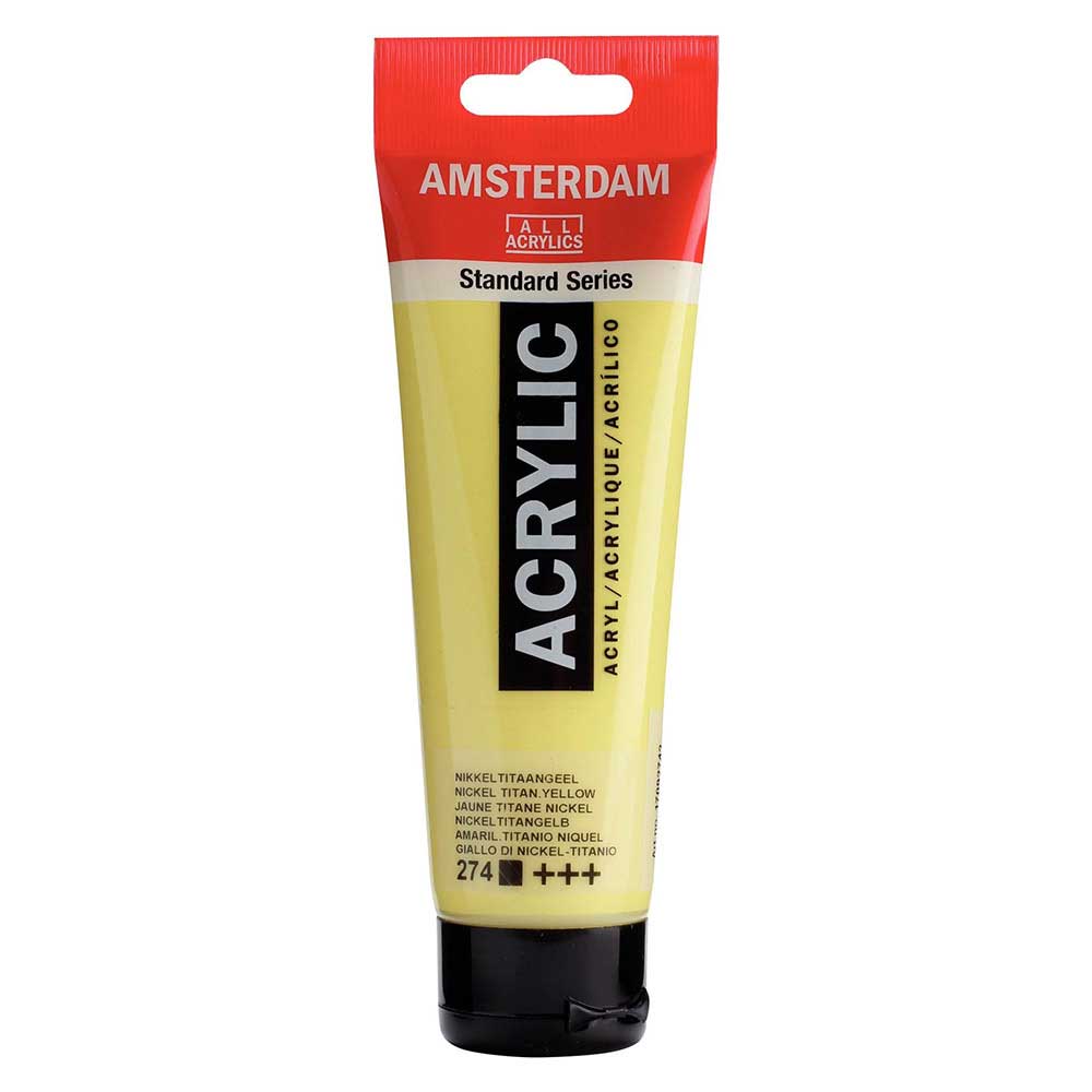Talens Amsterdam Acrylic 120ml Nickel Titanium Yellow 274 ön cephe etiketi