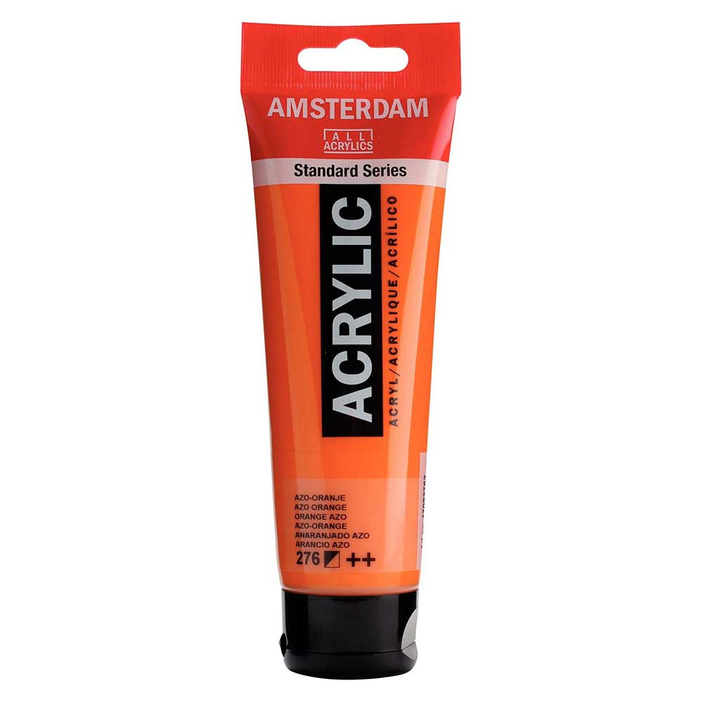 Talens Amsterdam Acrylic 120ml Azo Orange 276 ön cephe etiketi