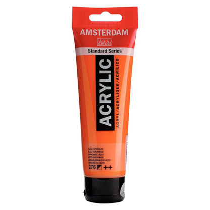 Talens Amsterdam Acrylic 120ml Azo Orange 276 ön cephe etiketi