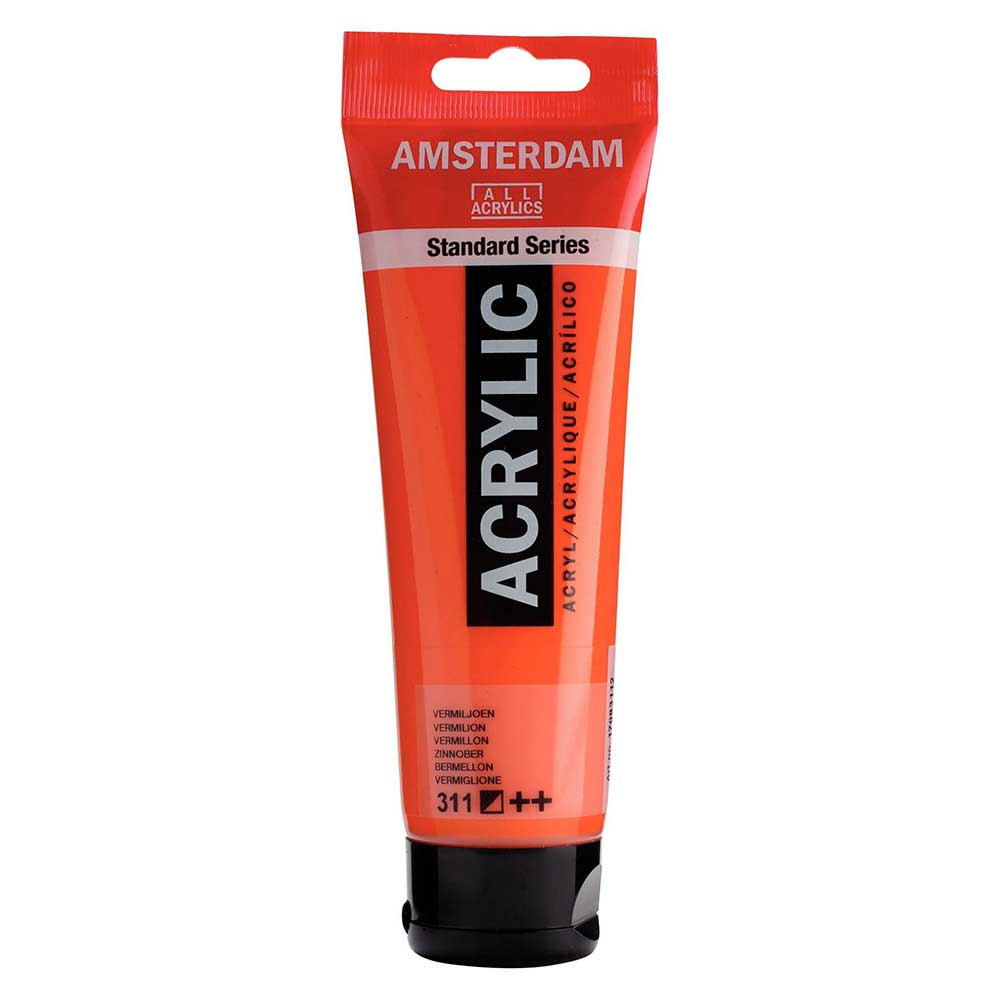 Talens Amsterdam Acrylic 120ml Vermilion 311 ön cephe etiketi