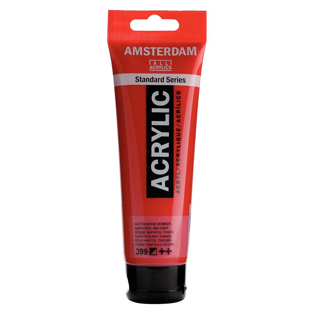 Talens Amsterdam Acrylic 120ml Naphthol Red Deep 399 ön cephe etiketi