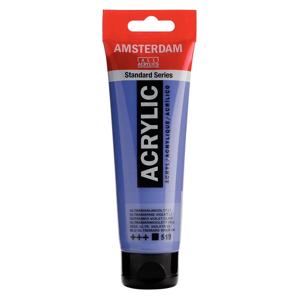 Talens Amsterdam Acrylic 120ml Ultramarine Violet Light 519 ön cephe etiketi