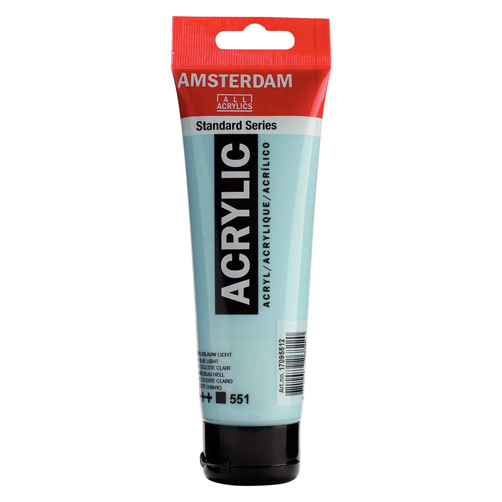 Talens Amsterdam Acrylic 120ml Sky Blue Light 551 ön cephe etiketi