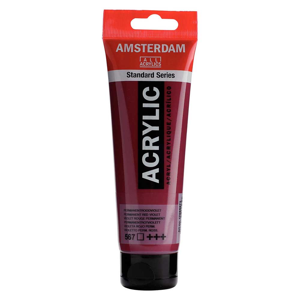 Talens Amsterdam Acrylic 120ml Permanent Red Violet 567 ön cephe etiketi