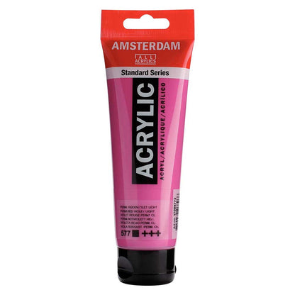 Talens Amsterdam Acrylic 120ml Permanent Red Violet Light 577 ön cephe etiketi