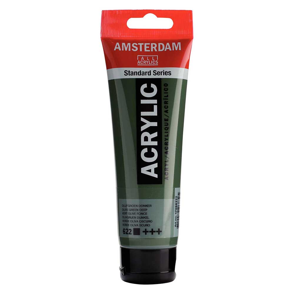 Talens Amsterdam Acrylic 120ml Olive Green Deep 622 ön cephe etiketi
