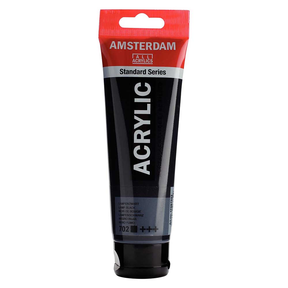 Talens Amsterdam Acrylic 120ml Lamp Black 702 ön cephe etiketi