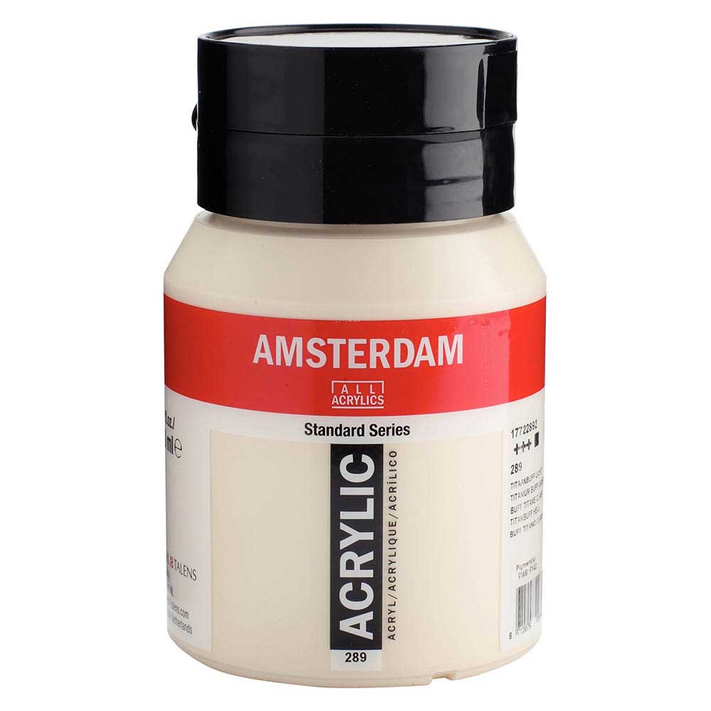 Talens Amsterdam Acrylic 500ml Titanium Buff Light 289 ön cephe etiketi
