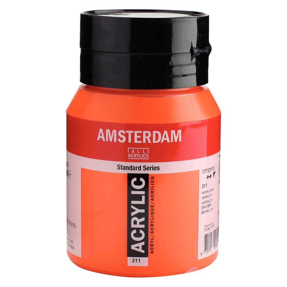 Talens Amsterdam Acrylic 500ml Vermilion 311 ön cephe etiketi