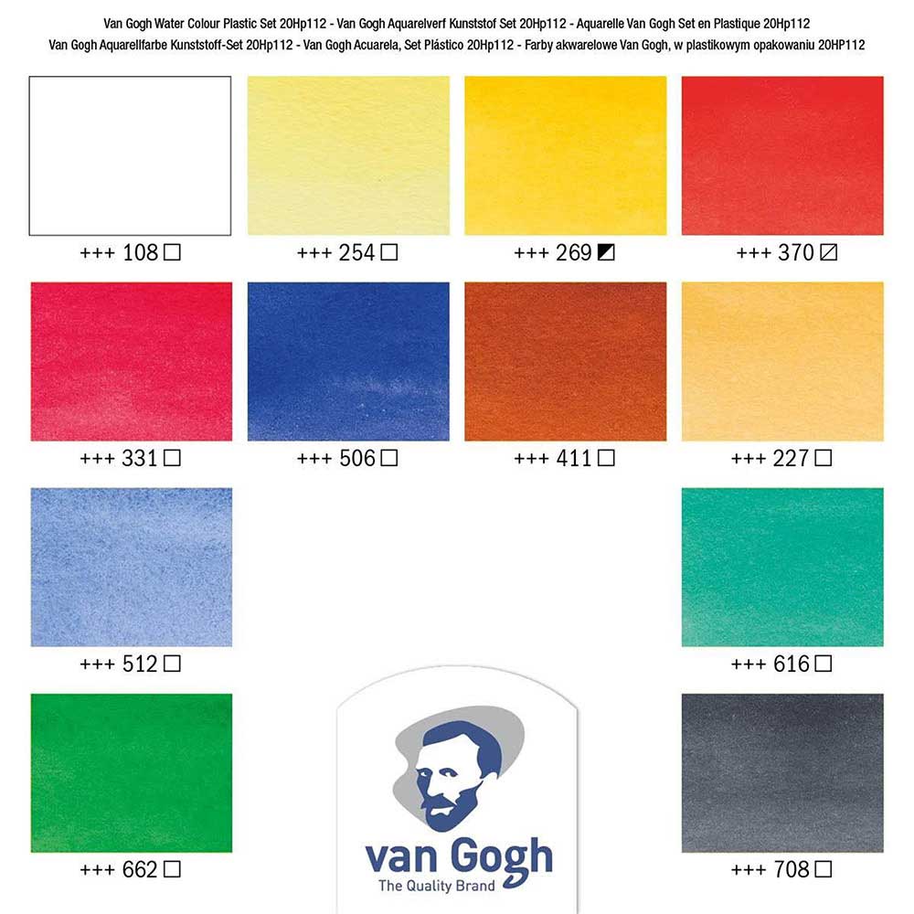 Van Gogh Water Colour Set 12 x 10ml Tüp Plastik Kutu