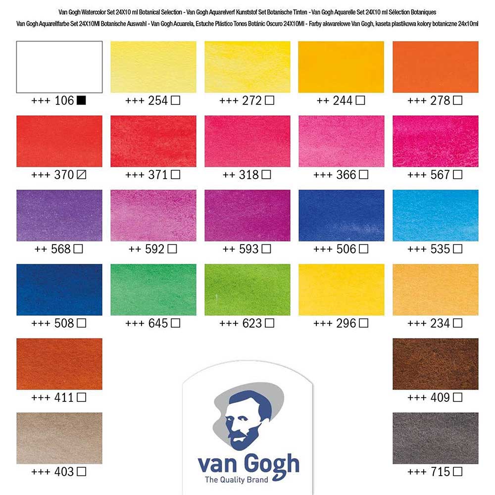 Van Gogh Water Colour Botanical Colours 24'lü Set Botanik Renkler (Yarım Tablet)