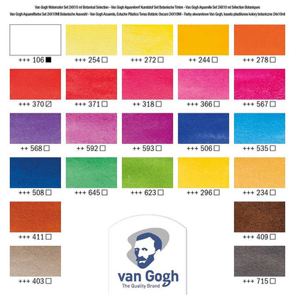 Van Gogh Water Colour Botanical Colours 24'lü Set Botanik Renkler (Yarım Tablet)